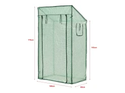 Estufa de tomate Marzano em aço e polietileno com porta e 2 janelas com fecho de correr 100 x 60 x 143-174 cm verde 03_0008259