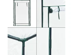 Estufa de tomate Terzigno em aço e PVC com porta com zíper 100 x 50 x 150 cm 03_0008260