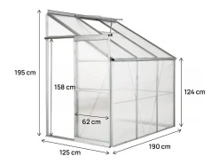 Estufa em Policarbonato Dill - 2 m² - Cinza