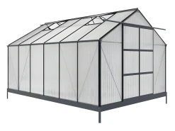 Estufa Jardim Policarbonato-13m² KALIDA base aço -Antracite