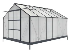 Estufa Jardim Policarbonato-13m² KALIDA base aço -Antracite