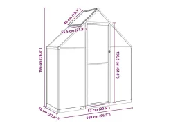 Estufa tipo tenda para plantas flores e hortaliças com estrutura de base 169 x 58 x 195 cm alumínio verde 02_0044493