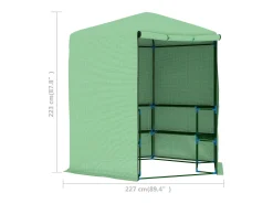 Estufa tipo tenda para plantas flores e hortaliças com prateleiras de aço 227 x 223 cm verde 02_0044649