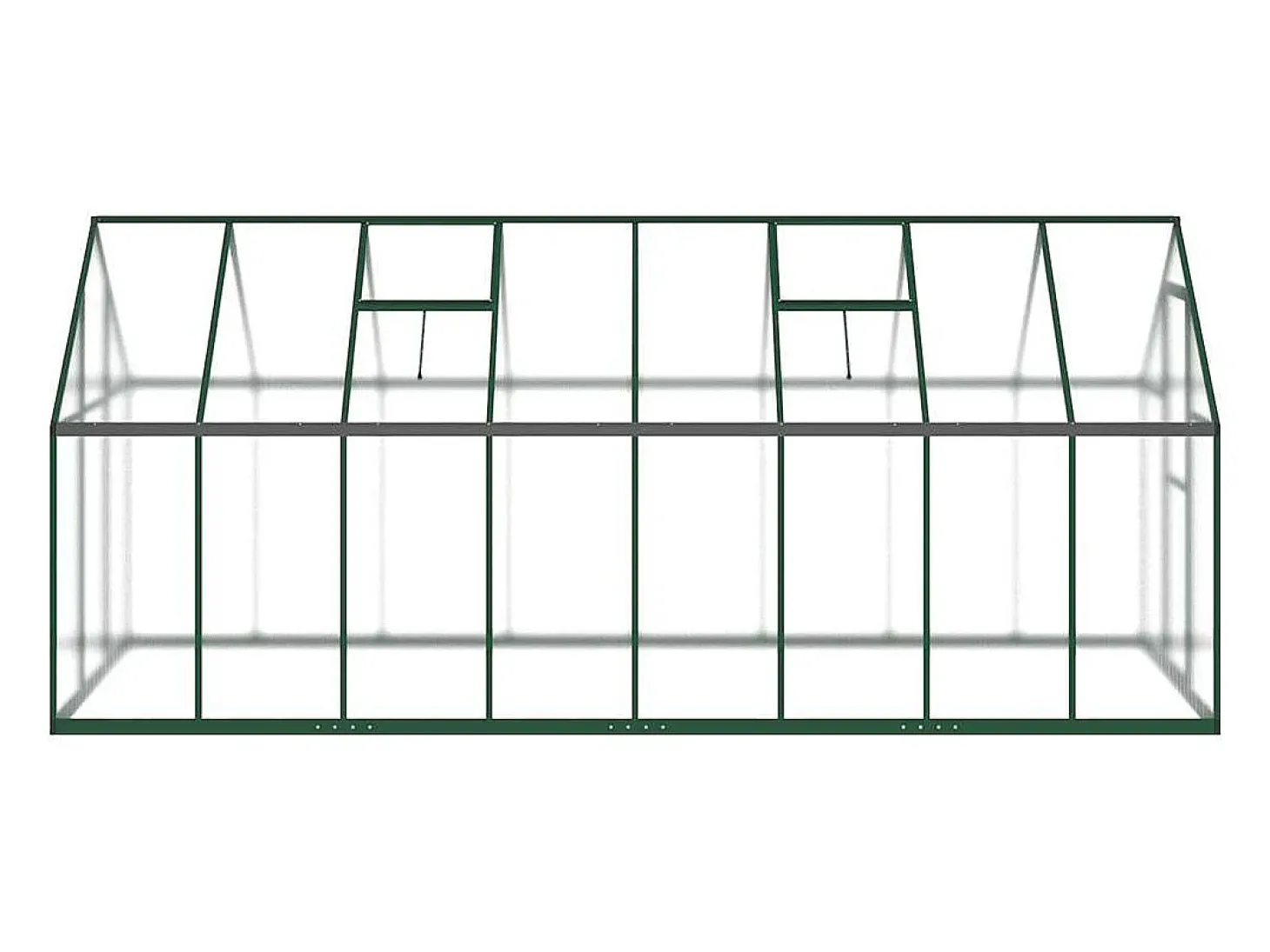 Estufa tipo tenda para plantas flores e hortaliças com estrutura de base 445 x 169 x 195 cm alumínio verde 02_0044506