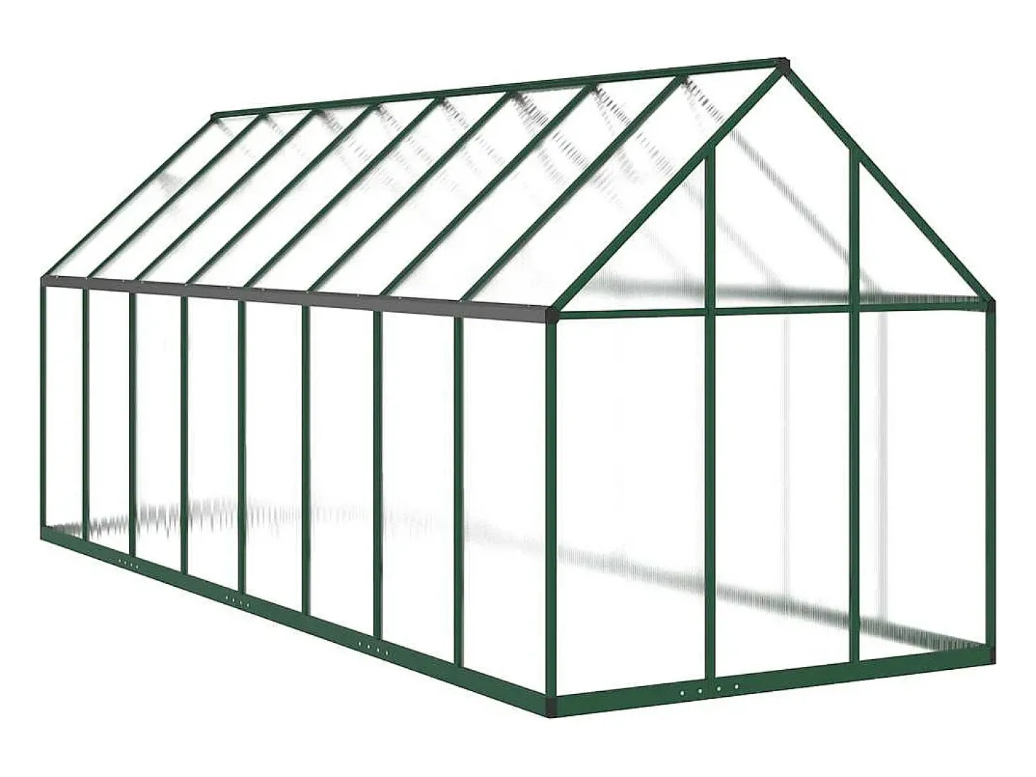 Estufa tipo tenda para plantas flores e hortaliças com estrutura de base 445 x 169 x 195 cm alumínio verde 02_0044506