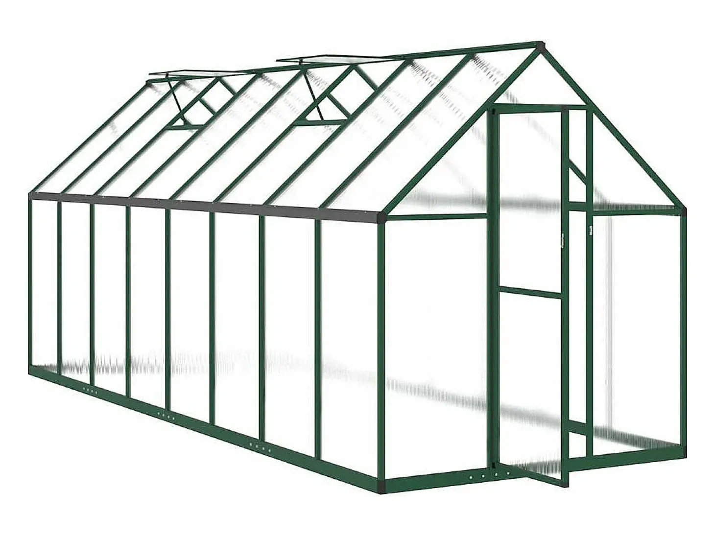 Estufa tipo tenda para plantas flores e hortaliças com estrutura de base 445 x 169 x 195 cm alumínio verde 02_0044506