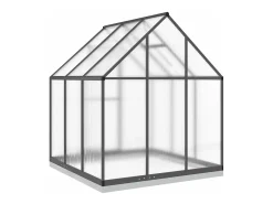 Estufa tipo tenda para plantas flores e hortaliças com estrutura de base 169 x 169 x 202 cm alumínio antracite 02_0044490