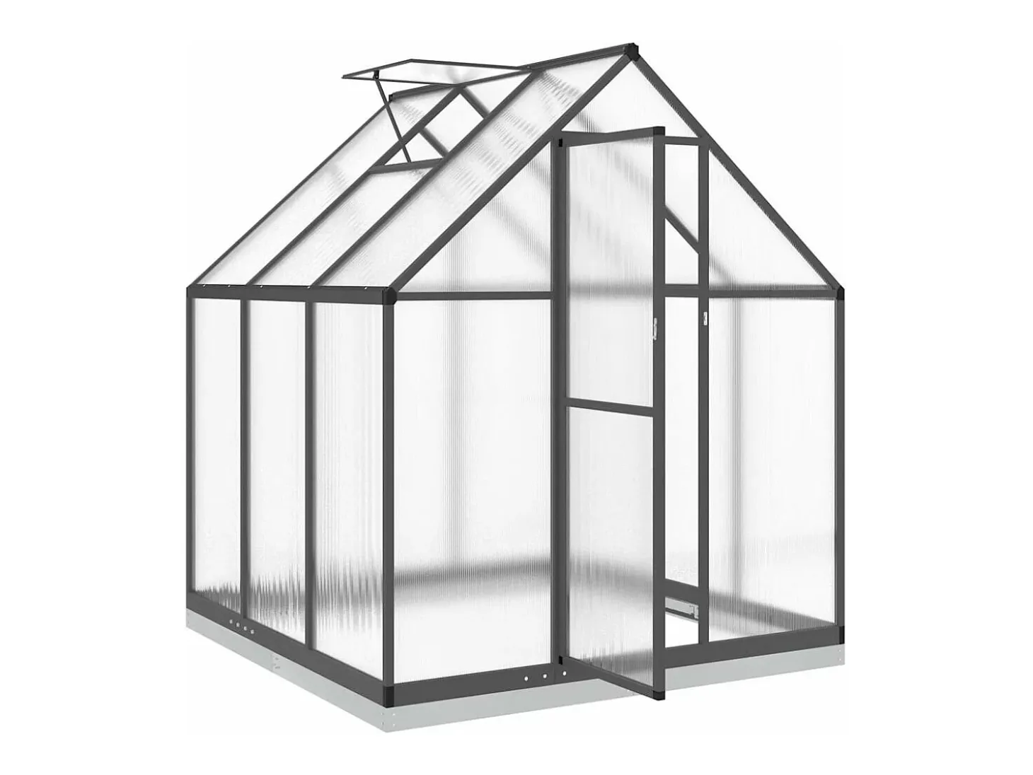 Estufa tipo tenda para plantas flores e hortaliças com estrutura de base 169 x 169 x 202 cm alumínio antracite 02_0044490
