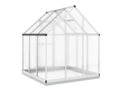 Estufa tipo tenda para plantas flores e hortaliças com base prateada 169 x 169 x 202 cm alumínio prata 02_0044519