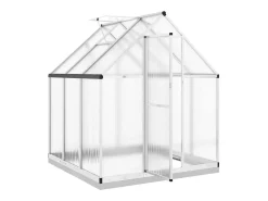 Estufa tipo tenda para plantas flores e hortaliças com base prateada 169 x 169 x 202 cm alumínio prata 02_0044519