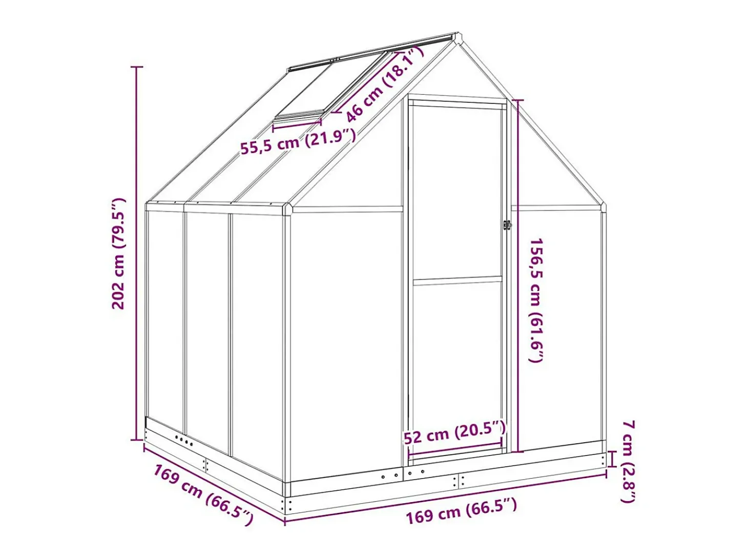Estufa tipo tenda para plantas flores e hortaliças com base prateada 169 x 169 x 202 cm alumínio prata 02_0044519
