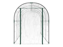 Estufa tipo tenda para plantas flores e hortaliças transparente 160 x 400 x 190 cm PVC e aço revestido a pó transparente 02_0044664