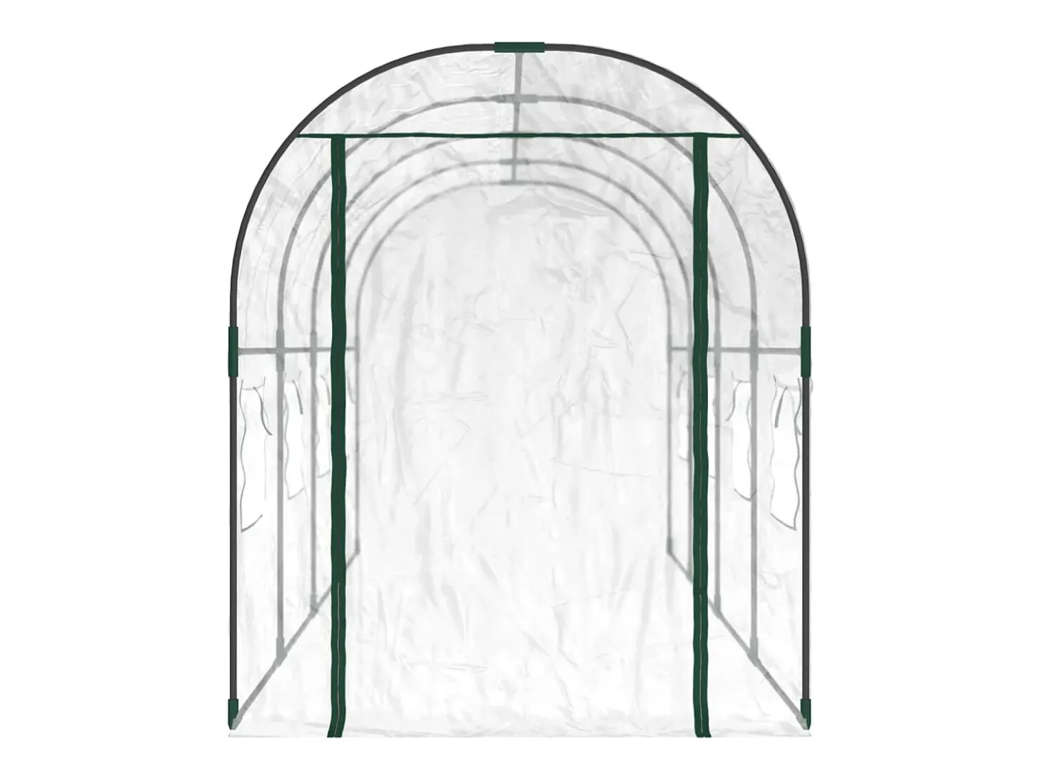 Estufa tipo tenda para plantas flores e hortaliças transparente 160 x 400 x 190 cm PVC e aço revestido a pó transparente 02_0044664