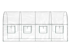 Estufa tipo tenda para plantas flores e hortaliças transparente 160 x 400 x 190 cm PVC e aço revestido a pó transparente 02_0044664
