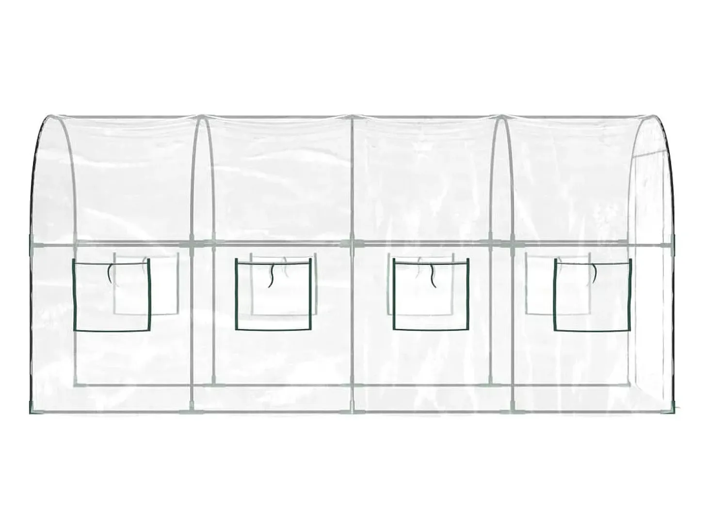 Estufa tipo tenda para plantas flores e hortaliças transparente 160 x 400 x 190 cm PVC e aço revestido a pó transparente 02_0044664