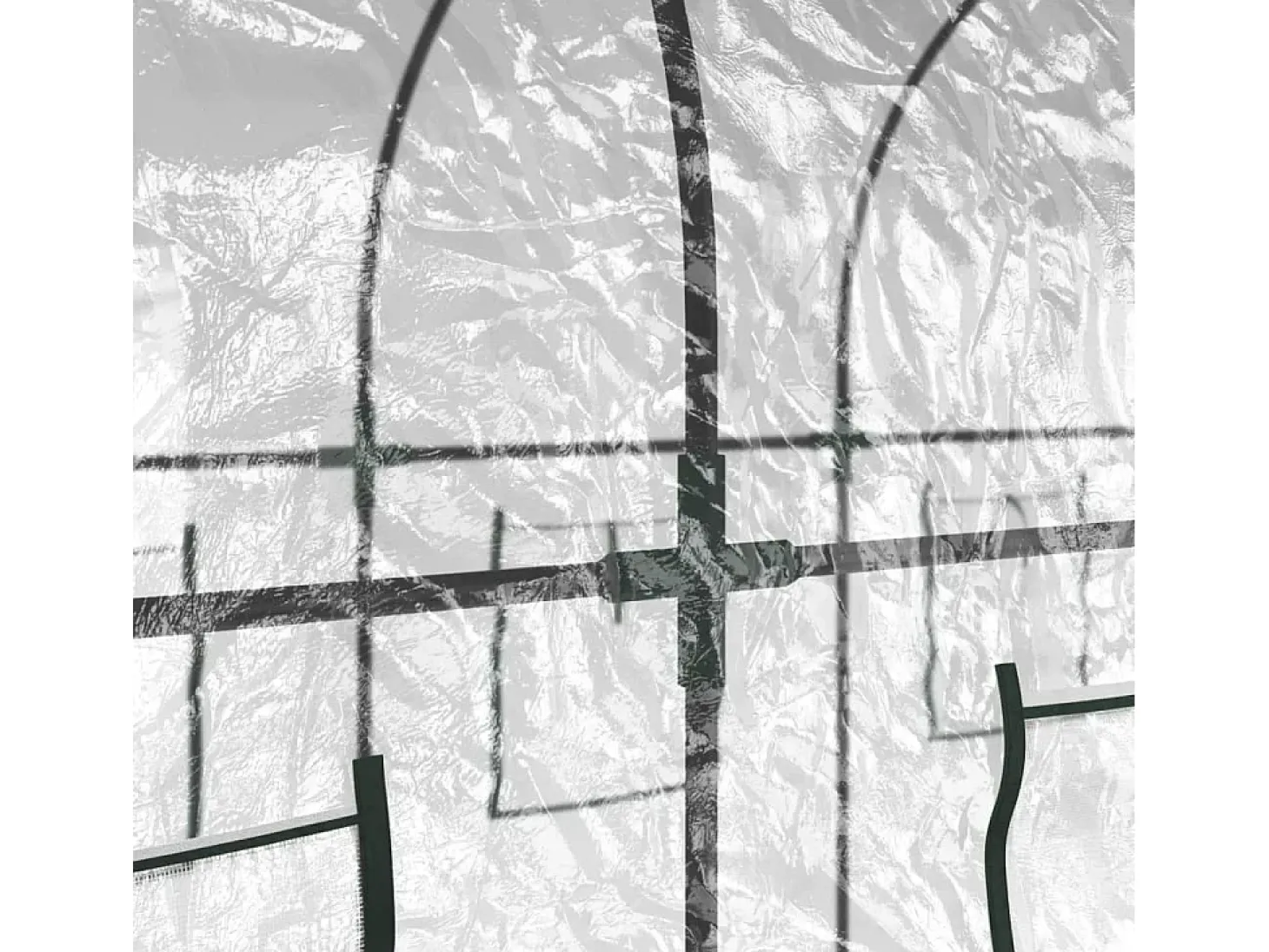 Estufa tipo tenda para plantas flores e hortaliças transparente 160 x 400 x 190 cm PVC e aço revestido a pó transparente 02_0044664