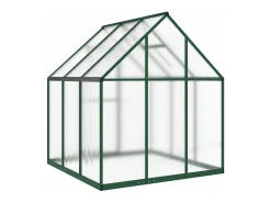 Estufa tipo tenda para plantas flores e hortaliças com estrutura de base 169 x 169 x 195 cm alumínio verde 02_0044489