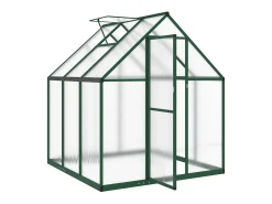 Estufa tipo tenda para plantas flores e hortaliças com estrutura de base 169 x 169 x 195 cm alumínio verde 02_0044489