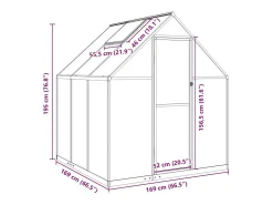 Estufa tipo tenda para plantas flores e hortaliças com estrutura de base 169 x 169 x 195 cm alumínio verde 02_0044489