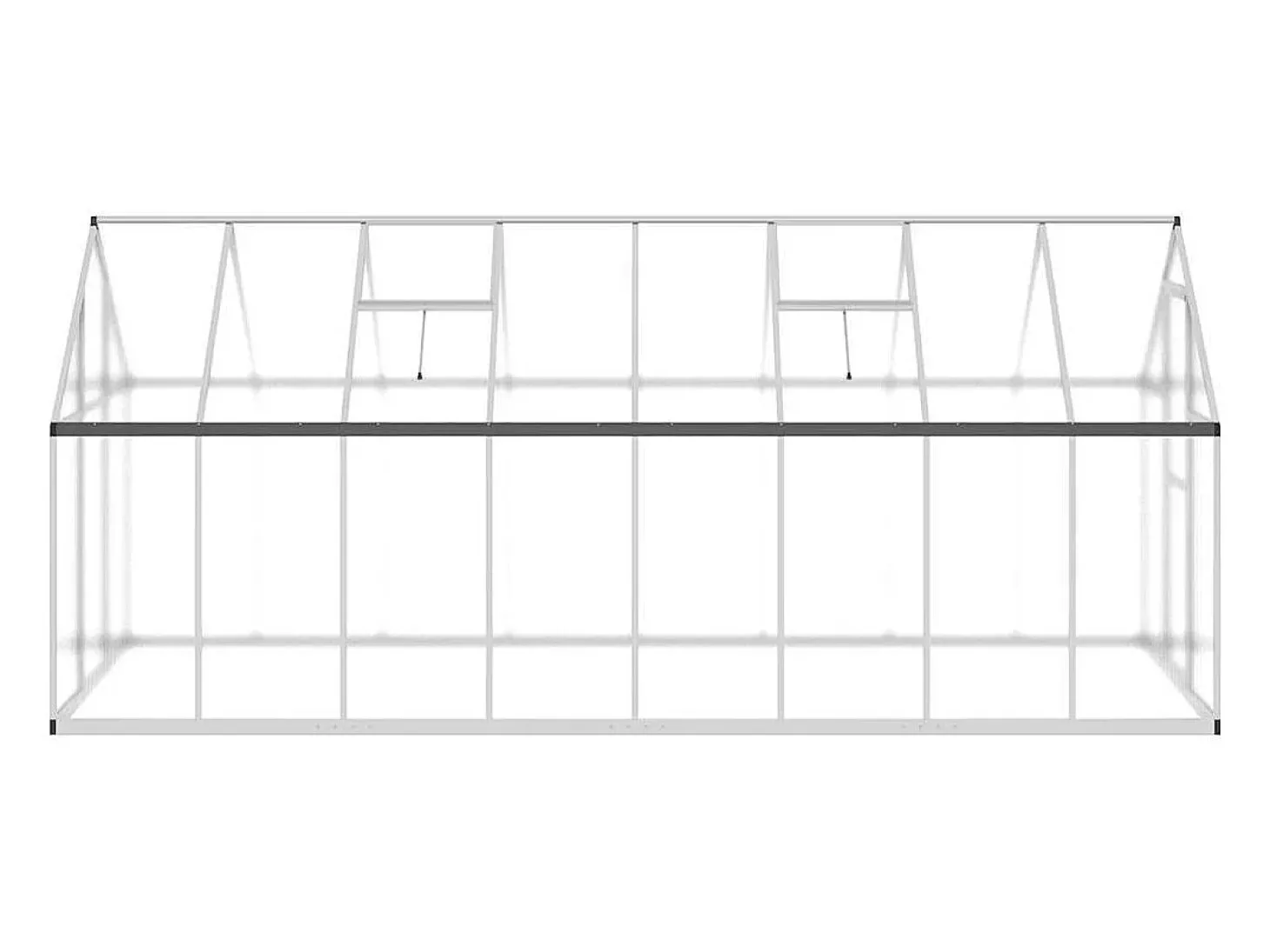 Estufa tipo tenda para plantas flores e hortaliças com base prateada 445 x 169 x 195 cm alumínio prata 02_0044525