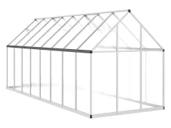 Estufa tipo tenda para plantas flores e hortaliças com base prateada 445 x 169 x 195 cm alumínio prata 02_0044525