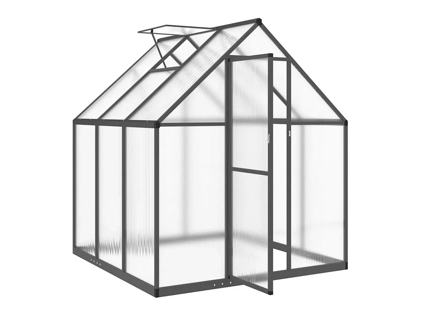 Estufa tipo tenda para plantas flores e hortaliças com estrutura de base 169 x 169 x 195 cm alumínio antracite 02_0044488