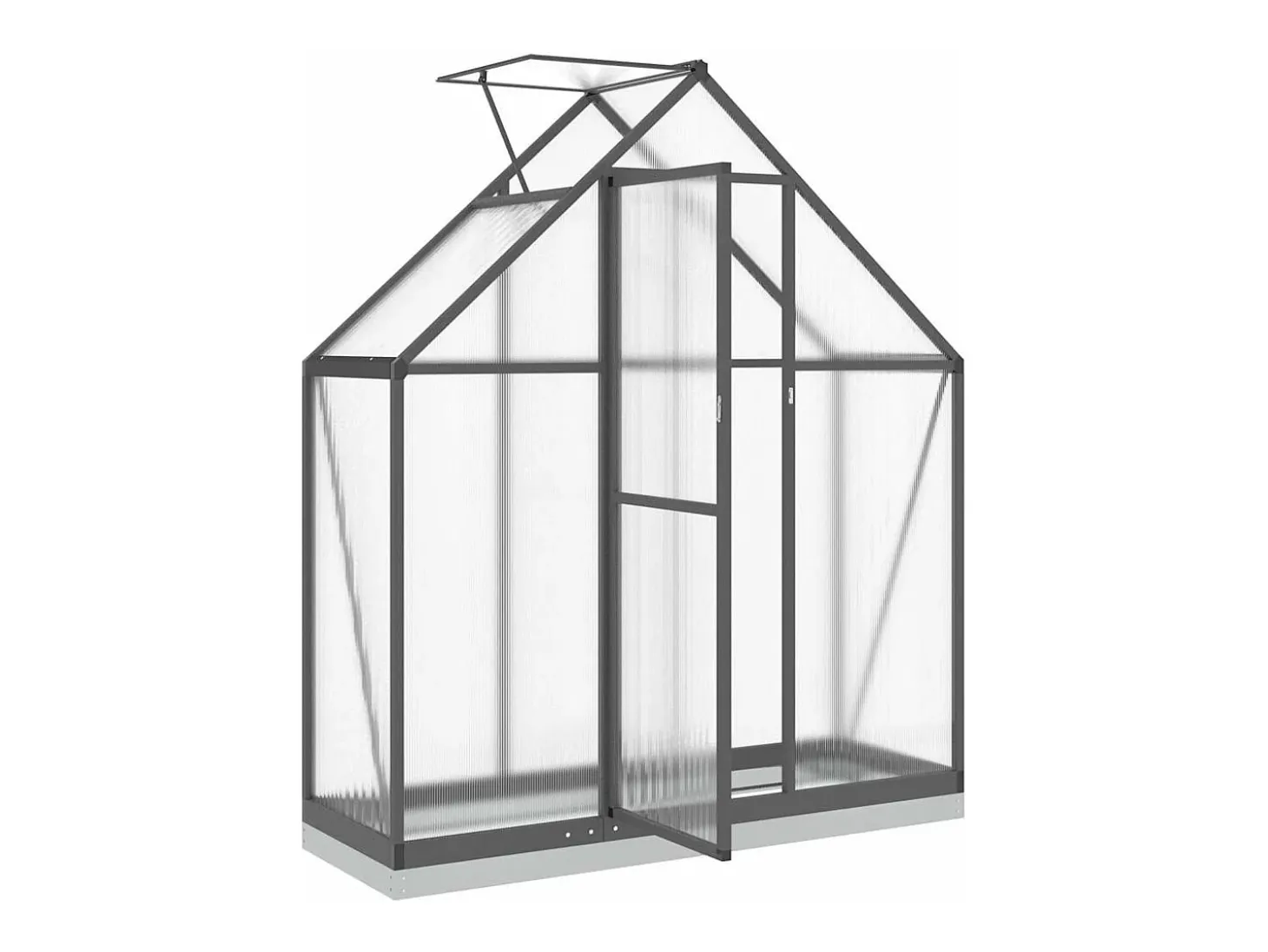 Estufa tipo tenda para plantas flores e hortaliças com estrutura de base 169 x 58 x 202 cm alumínio antracite 02_0044494