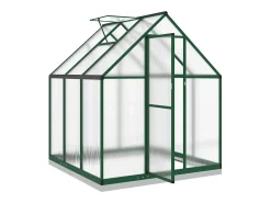 Estufa tipo tenda para plantas flores e hortaliças com estrutura de base 169 x 169 x 202 cm alumínio verde 02_0044491