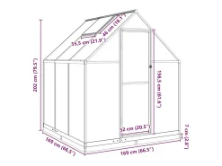Estufa tipo tenda para plantas flores e hortaliças com estrutura de base 169 x 169 x 202 cm alumínio verde 02_0044491