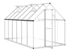 Estufa tipo tenda para plantas flores e hortaliças com base prateada 334 x 169 x 195 cm alumínio prata 02_0044523