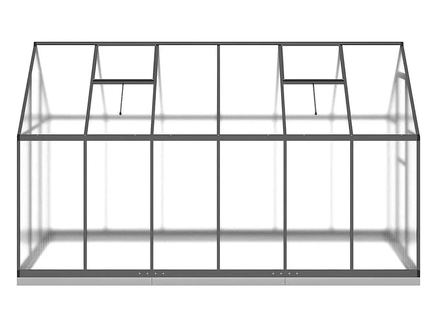 Estufa tipo tenda para plantas flores e hortaliças com estrutura de base 334 x 169 x 202 cm alumínio antracite 02_0044503