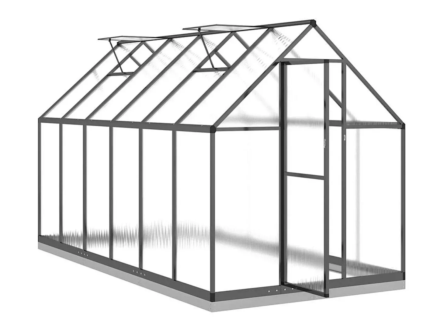 Estufa tipo tenda para plantas flores e hortaliças com estrutura de base 334 x 169 x 202 cm alumínio antracite 02_0044503