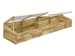 Estufa tipo tenda para plantas flores e hortaliças feita de madeira de pinho impregnada 200 x 50 x 35 cm marrom 02_0044654