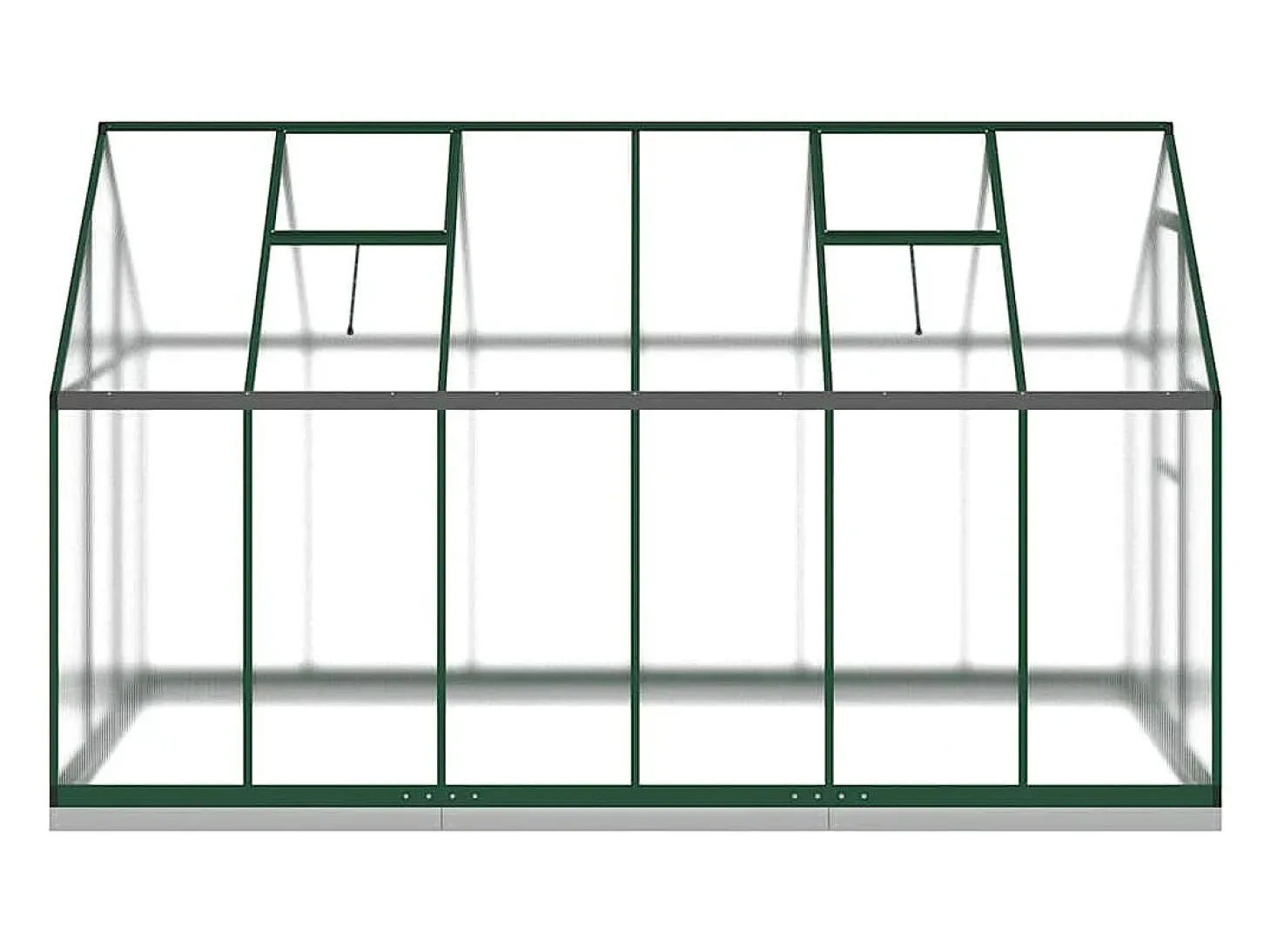 Estufa tipo tenda para plantas flores e hortaliças com estrutura de base 334 x 169 x 202 cm alumínio verde 02_0044504
