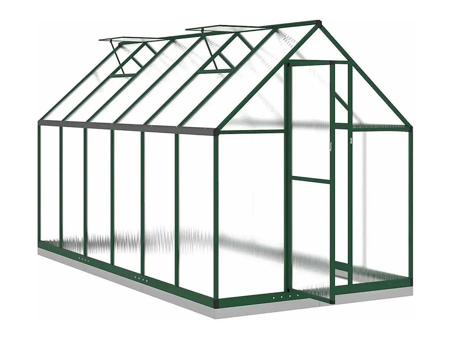Estufa tipo tenda para plantas flores e hortaliças com estrutura de base 334 x 169 x 202 cm alumínio verde 02_0044504