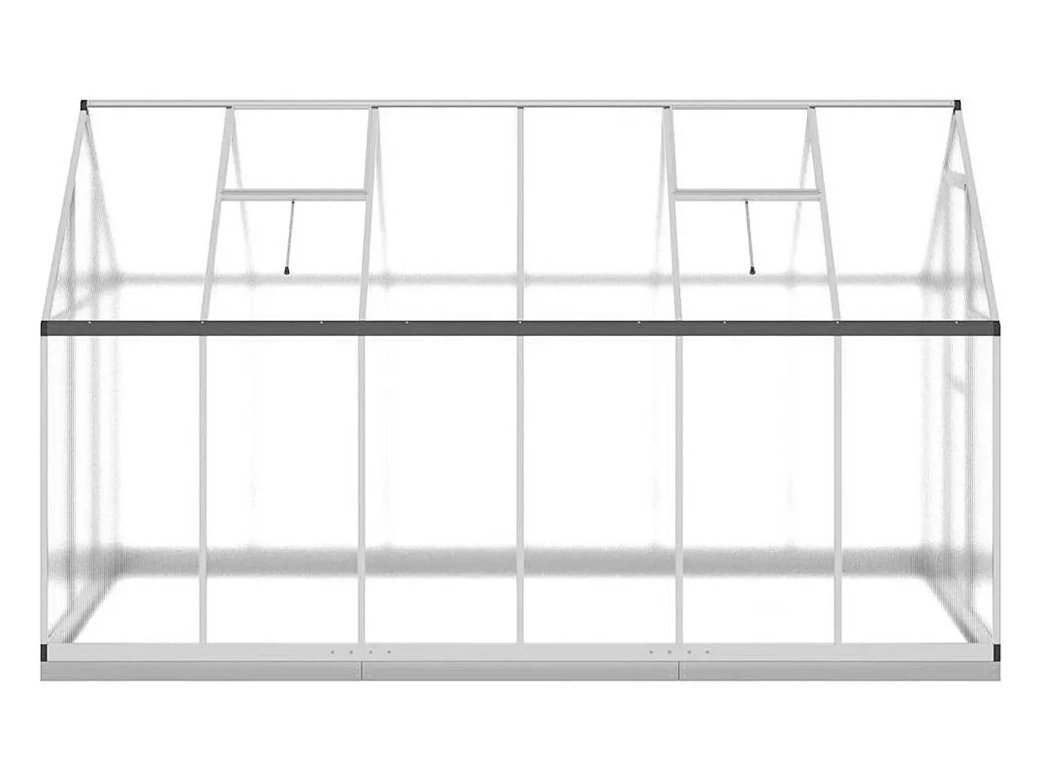 Estufa tipo tenda para plantas flores e hortaliças com base prateada 334 x 169 x 202 cm alumínio prata 02_0044524