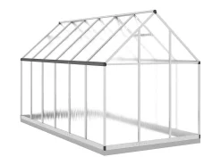 Estufa tipo tenda para plantas flores e hortaliças com base prateada 334 x 169 x 202 cm alumínio prata 02_0044524
