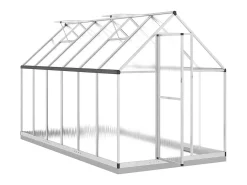 Estufa tipo tenda para plantas flores e hortaliças com base prateada 334 x 169 x 202 cm alumínio prata 02_0044524