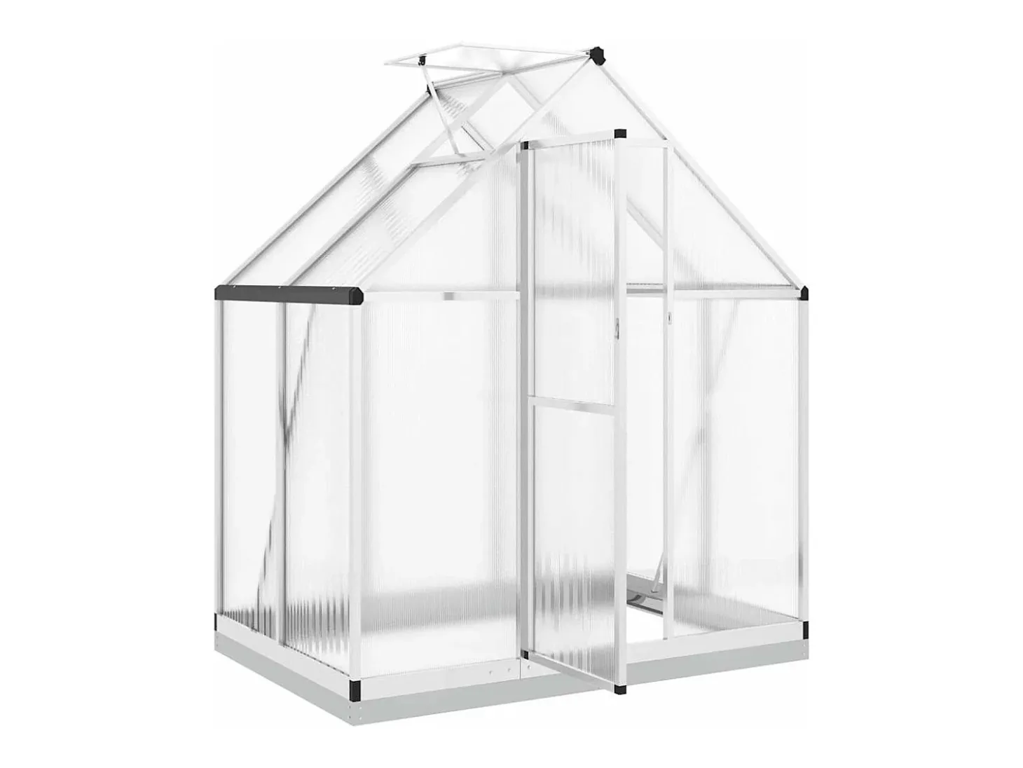 Estufa tipo tenda para plantas flores e hortaliças com base prateada 169 x 114 x 202 cm alumínio prata 02_0044518