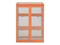 Estufa tipo tenda para plantas flores e hortaliças madeira 75 x 47 x 109 cm marrom 02_0044652