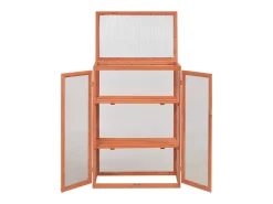 Estufa tipo tenda para plantas flores e hortaliças madeira 75 x 47 x 109 cm marrom 02_0044652