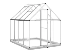 Estufa tipo tenda para plantas flores e hortaliças com base prateada 224 x 169 x 202 cm alumínio prata 02_0044522
