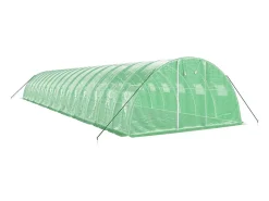 Estufa tipo tenda para plantas flores e hortaliças com estrutura de aço 64 m² 16 x 4 x 2 m verde 02_0044618