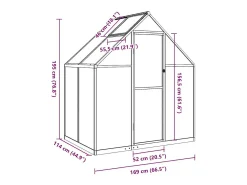 Estufa tipo tenda para plantas flores e hortaliças com base prateada 169 x 114 x 195 cm alumínio prata 02_0044515