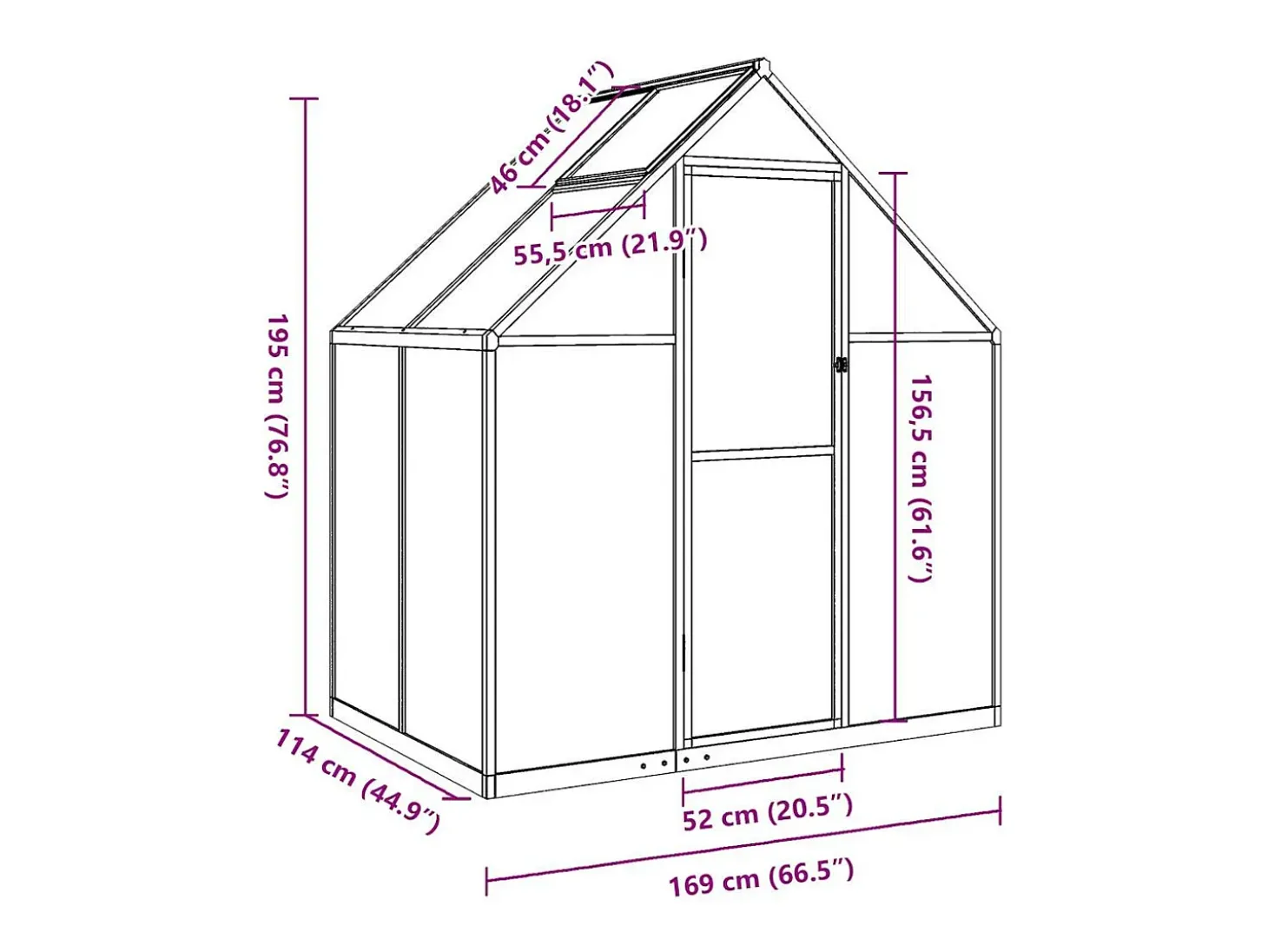Estufa tipo tenda para plantas flores e hortaliças com base prateada 169 x 114 x 195 cm alumínio prata 02_0044515
