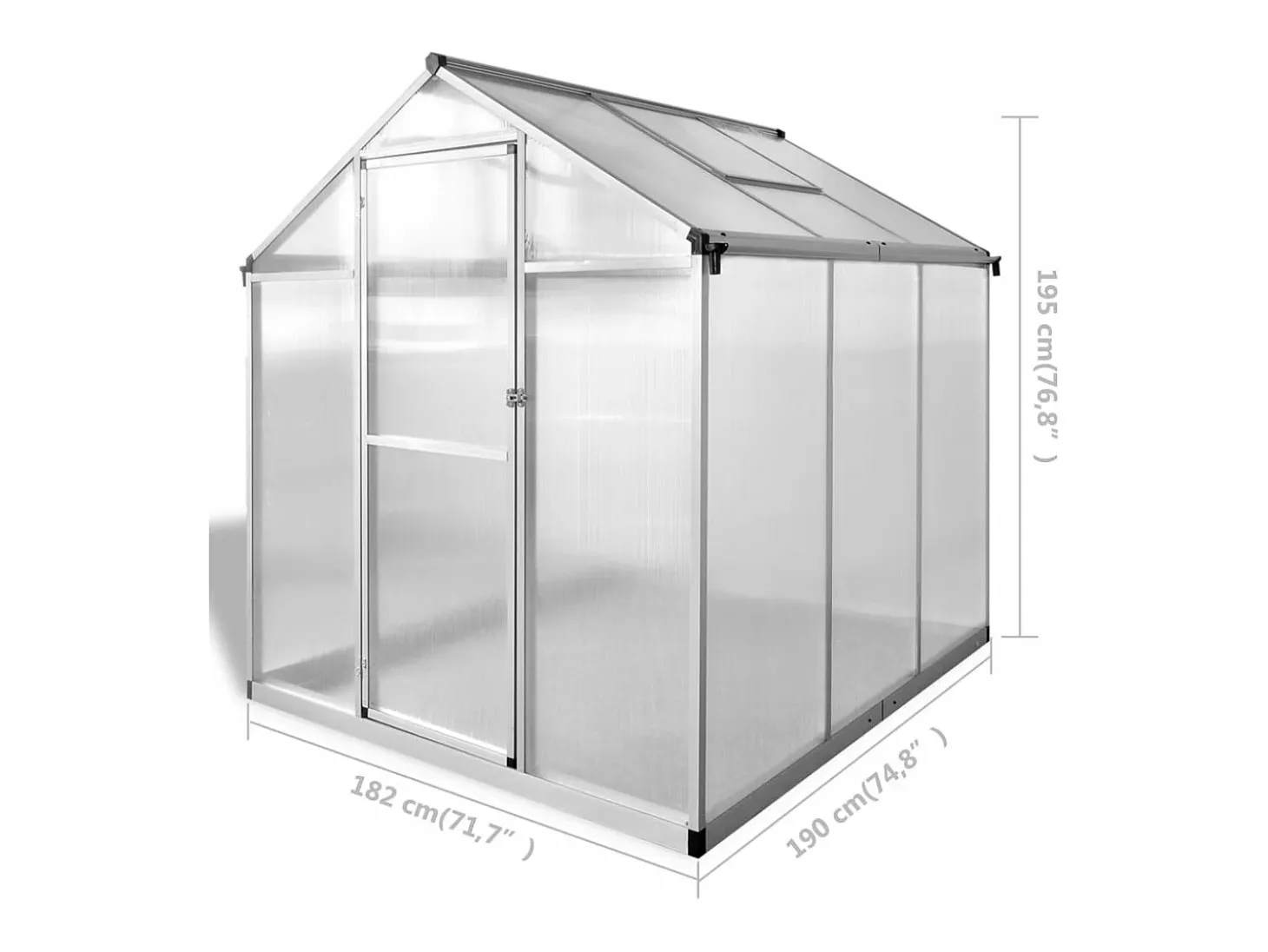 Estufa tipo tenda para plantas flores e hortaliças em alumínio reforçado 3,46 m² transparente 02_0044480