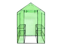Estufa tipo tenda para plantas flores e vegetais com 4 prateleiras verde 02_0044481