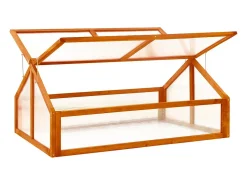 Estufa tipo tenda para plantas flores e hortaliças 114 x 80 x 50 cm madeira de abeto marrom 02_0044439
