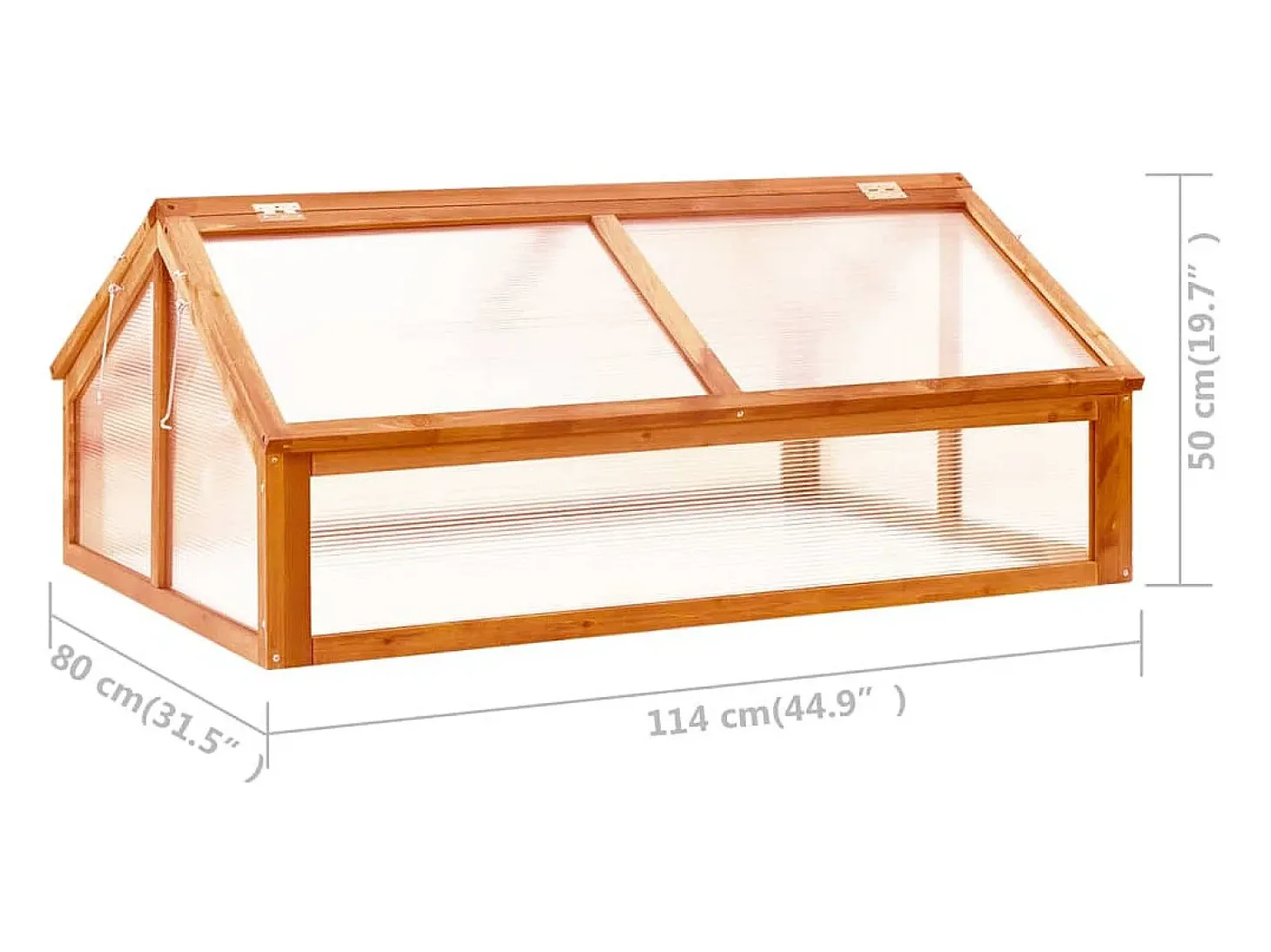 Estufa tipo tenda para plantas flores e hortaliças 114 x 80 x 50 cm madeira de abeto marrom 02_0044439