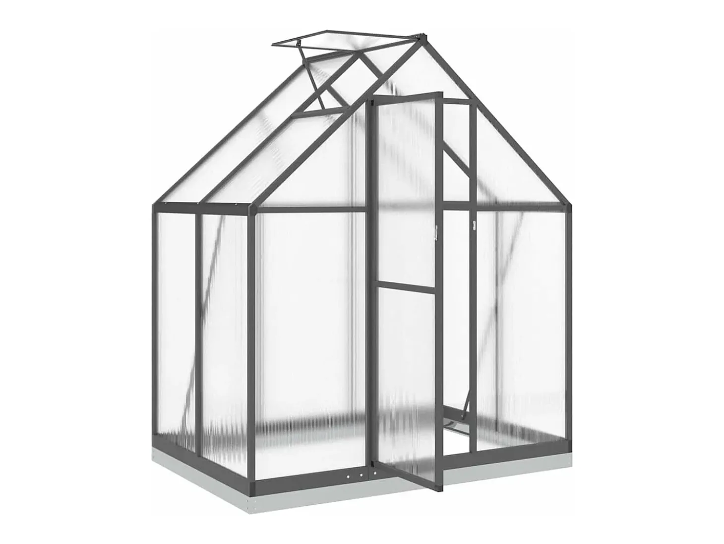 Estufa tipo tenda para plantas flores e hortaliças com estrutura de base 169 x 114 x 202 cm alumínio antracite 02_0044486